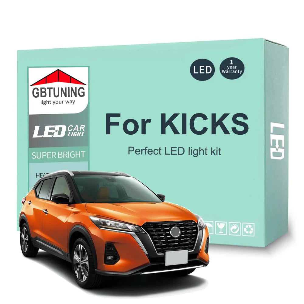 11-Piece LED Interior Light Kit for Nissan Kicks 2016-2019 - Canbus Dome Map Door Trunk Bulbs | AUTOKITSHOP
