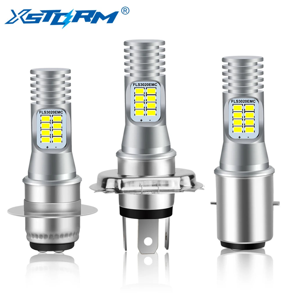 H4 H6 Led Motorcycle Headlight Bulb Canbus P15D BA20D Fog Light 12 SMD 10000LM Hi Lo Lamp