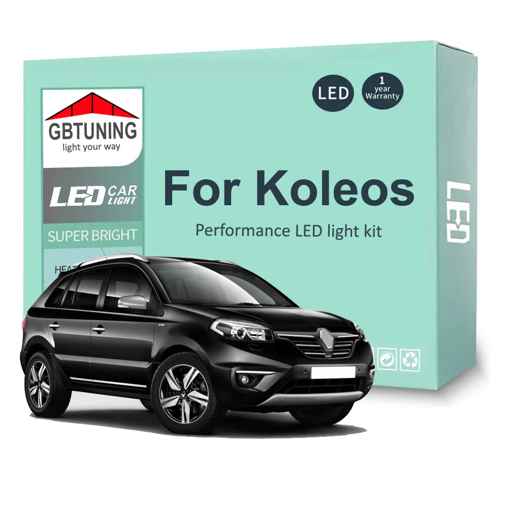 13-Piece LED Interior Light Kit for Renault Koleos 2008-2013 - Canbus Dome Map Door Trunk Bulbs | AUTOKITSHOP