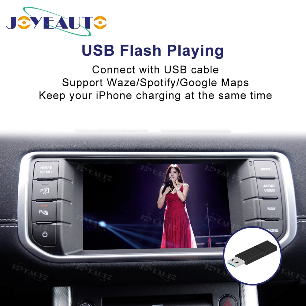 Wireless Apple CarPlay Android Auto for Land Rover Range Rover Evoque 2012-2018 - USB Flash Player Mirror Link