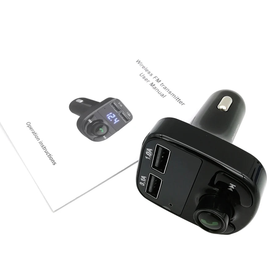 Car Music adapter 3.1A Dual USB Port Handsfree Car Charger Bluetooth FM Transmitter