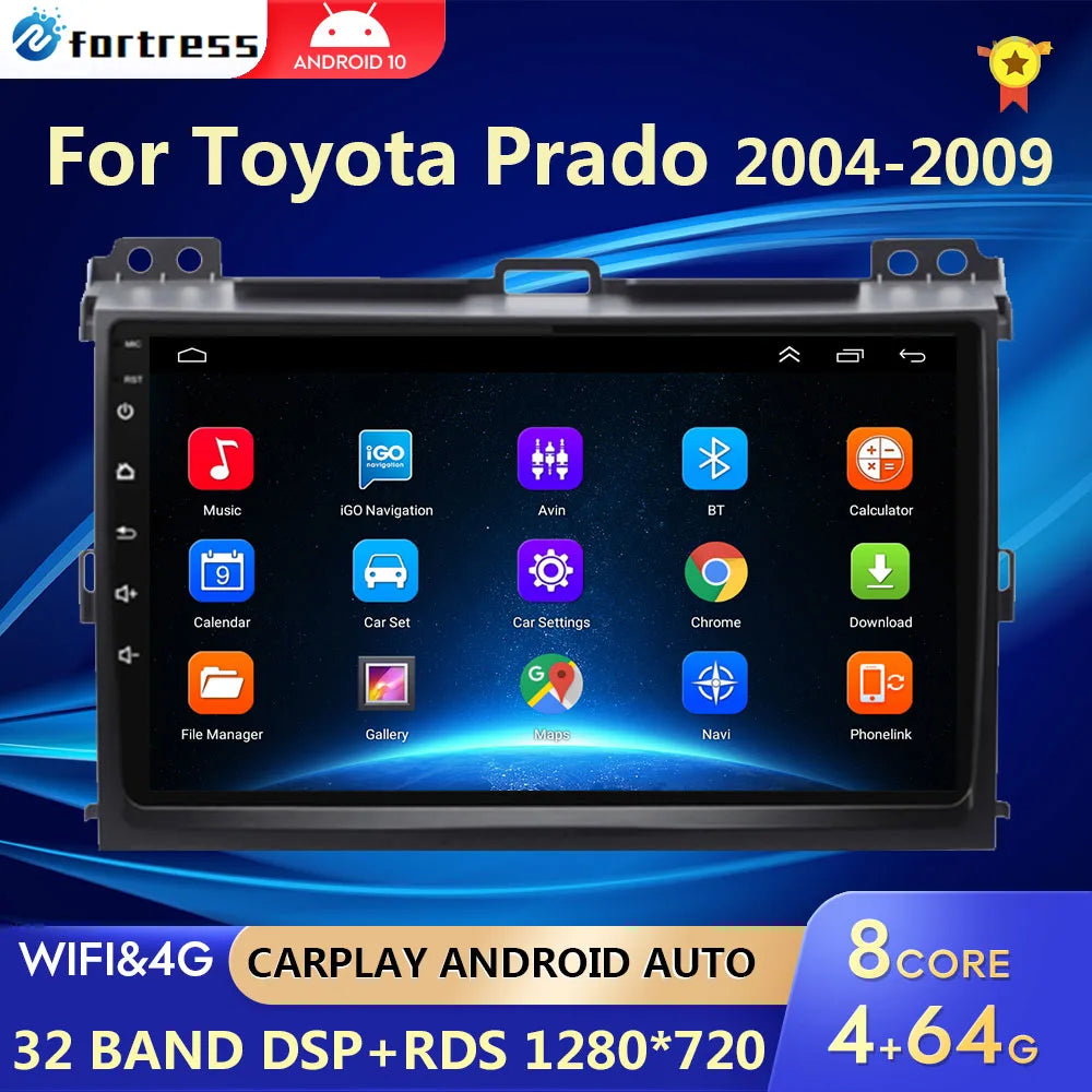 DSP 4G For Toyota Land Cruiser Prado 120 LC120 GPS Car Radio Multimedia Video Player Autor