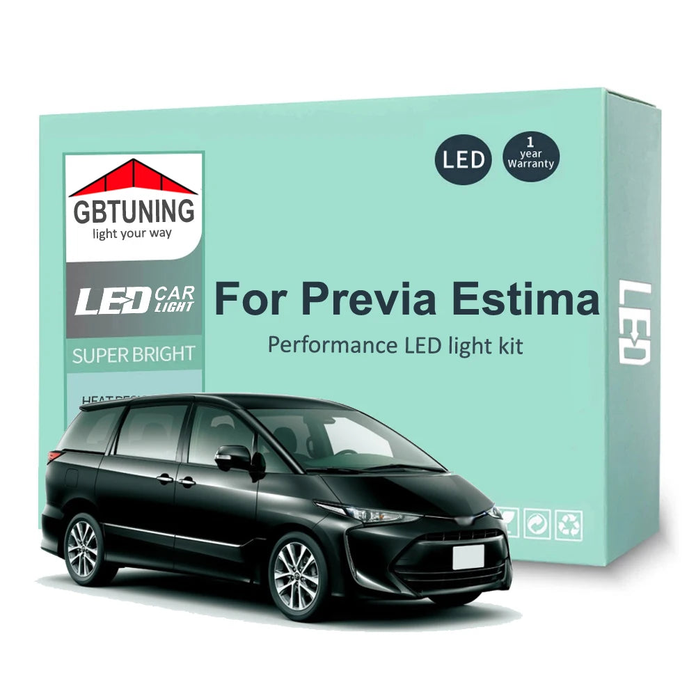 LED Interior Light Kit for Toyota Previa Estima ACR30 ACR50 1990-2015 - Canbus Dome Map Door Trunk Bulbs | AUTOKITSHOP