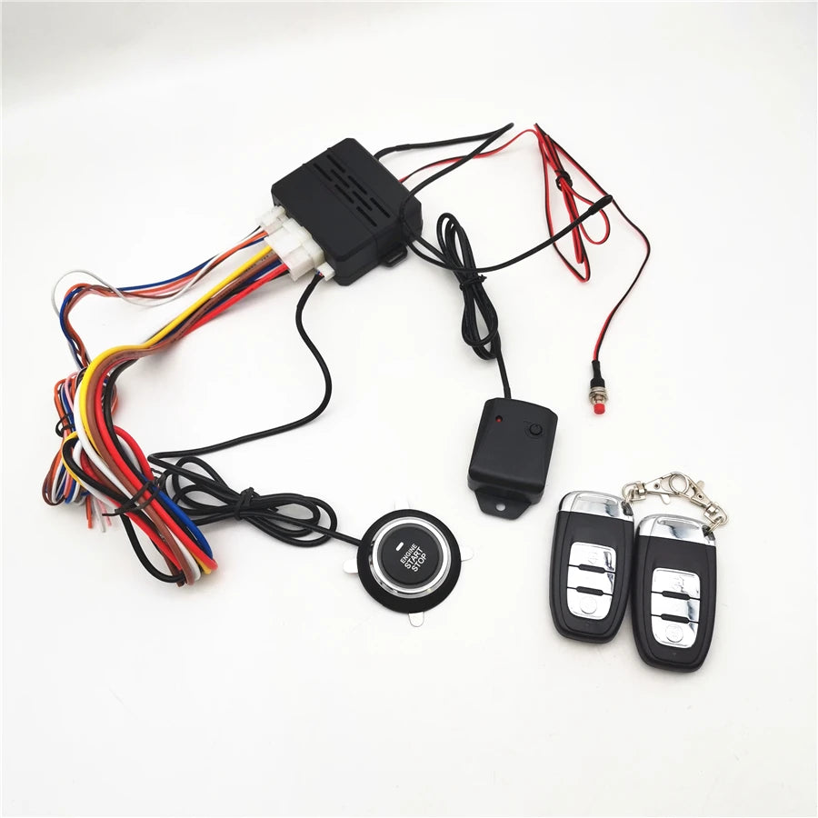 Car SUV One Key Remote Start System Ignition Engine Start Button Vibration Alarm