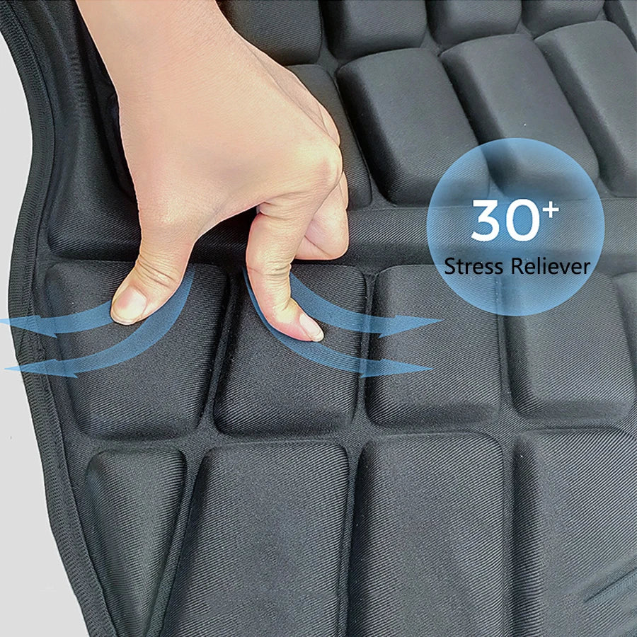 Universal Motorcycle Driver Seat Cushion Air Seat Pad Cover Removable Black