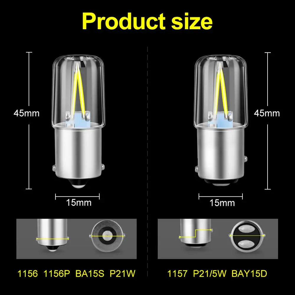 Super Bright COB P21W BA15S 1156 1157 BAY15D P21/5W Led Bulbs Car Turn Signal Lamp Auto Re