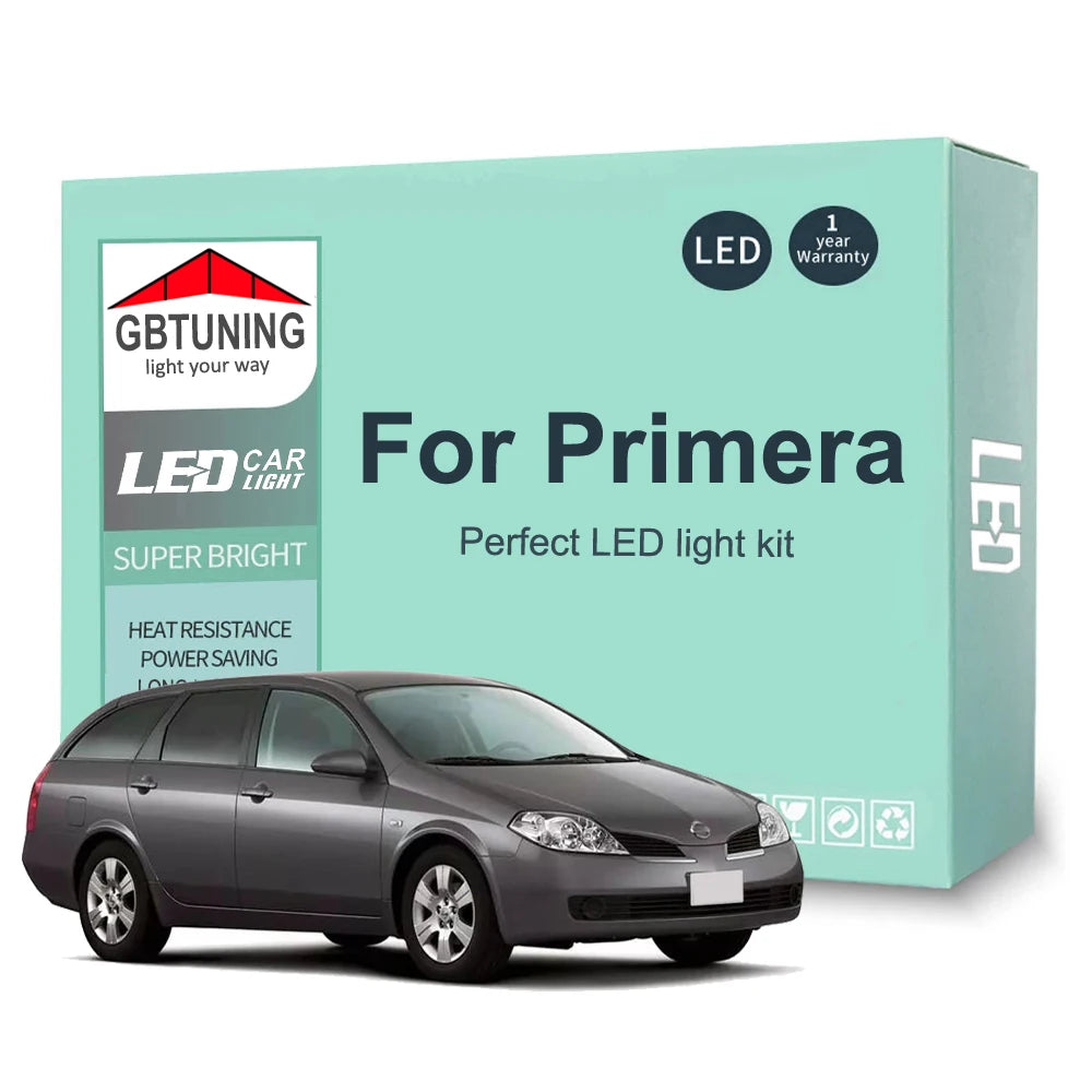 LED Interior Light Kit for Nissan Primera P10 P11 P12 W10 WP11 WP12 Sedan Hatchback Wagon 1990-2007 - Canbus Dome Map...