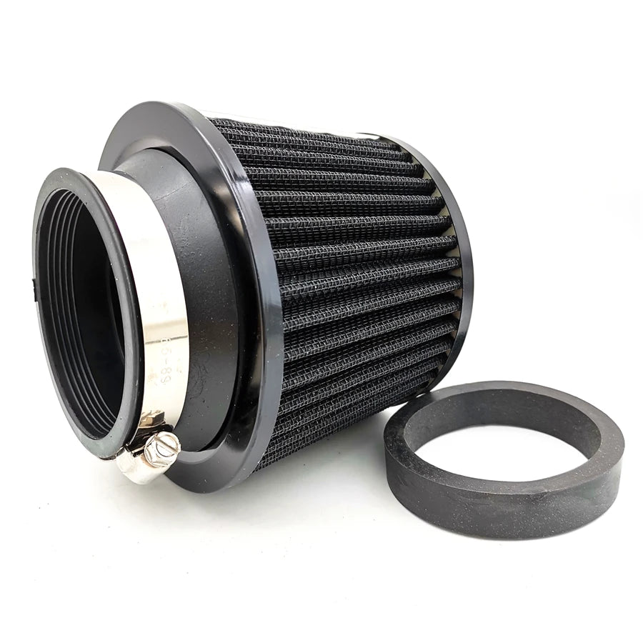 Universal 2.5" 63.5mm Inlet Black Cone Air Filter for Motorcycle ATV Dirt Pit Bike