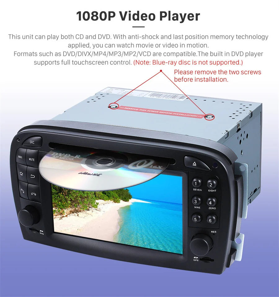 4+64GB Stereo Radio For Mercedes Benz R230 SL350 SL500 SL55 SL600 SL65 with Carplay