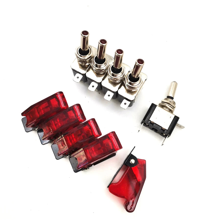 12V 20A Red Cover LED Light Rocker Toggle Switch SPST ON/OFF Car Truck Boat