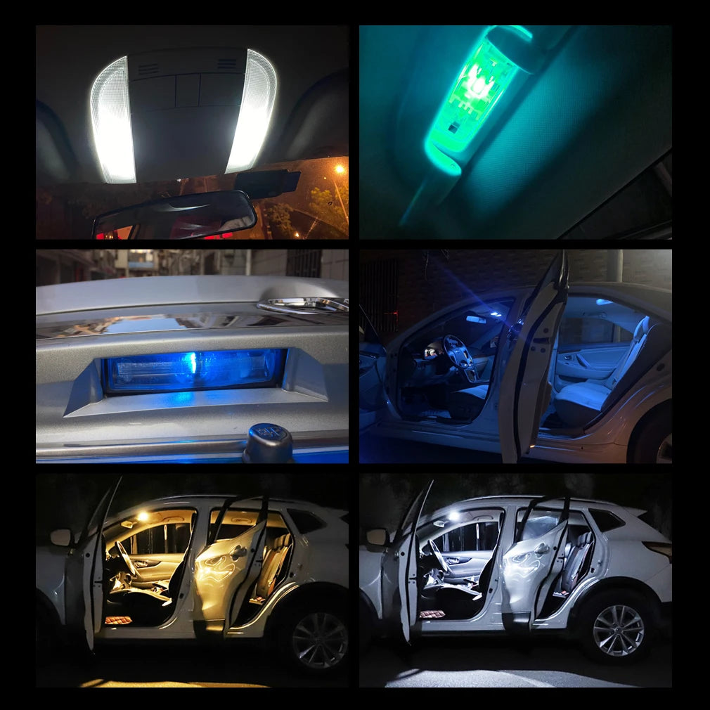 10-Piece LED Interior Light Kit for WY5W W5W T10 - Canbus Error-Free Interior Bulbs