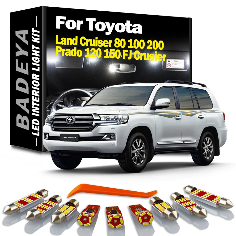 BADEYA LED Interior Map Dome Light Kit For Toyota Land Cruiser 80 100 200 Prado 120 150 FJ