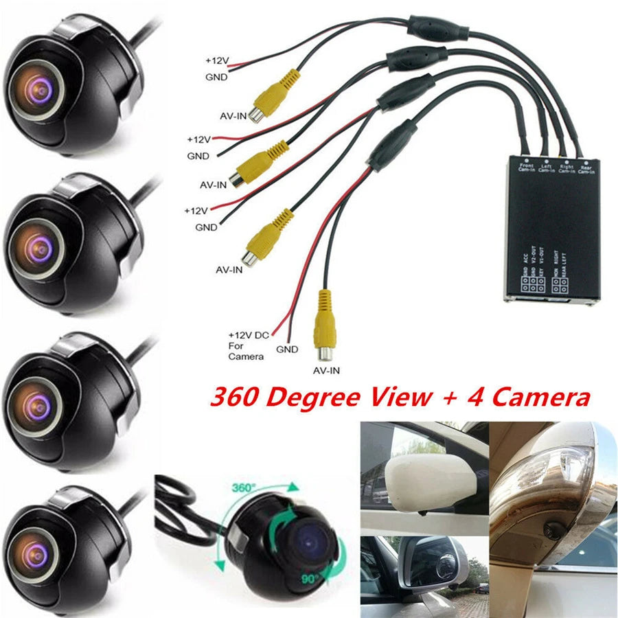 4-way panoramic recorder Car Parking Panoramic View Rearview 360 Degree