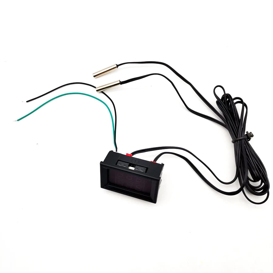 2-Way Temp Gauge Red+Blue LED Digital Display For Intercooler Supercharger