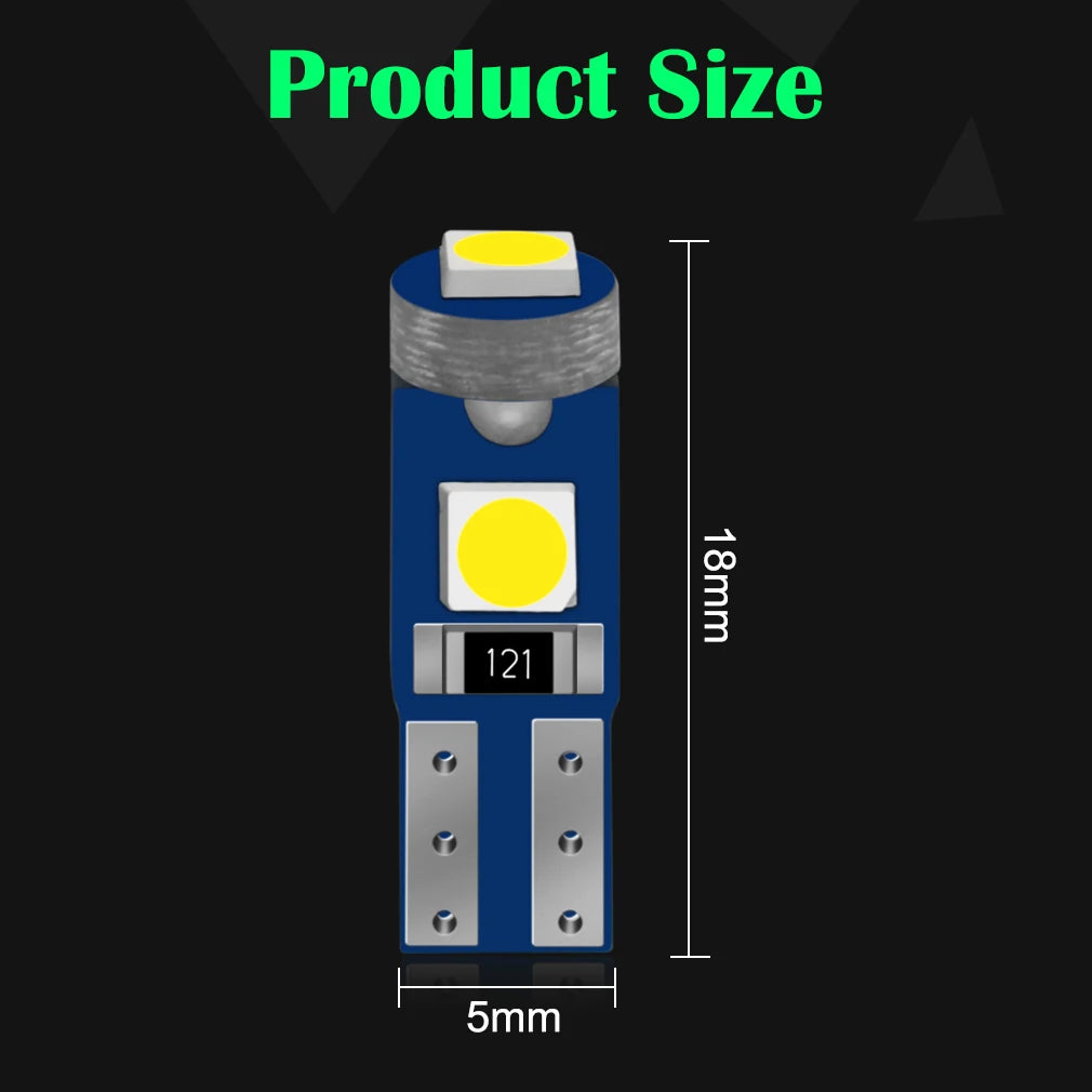 T5 Led Light W1.2W W3W Car Signal Light 3SMD 3030 Chips Led Wedge Dashboard Gauge Lamps Wa