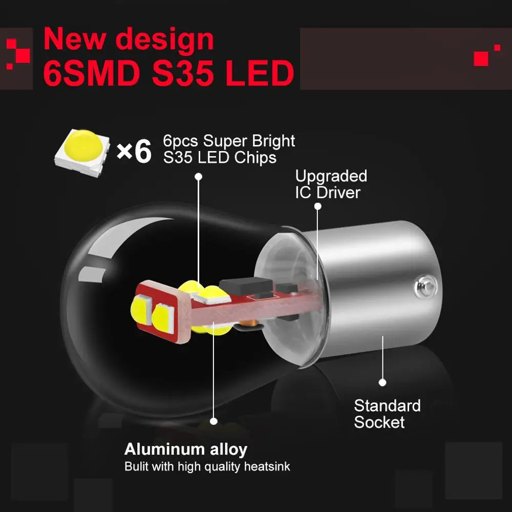 1156 BA15S P21W Led Bulbs 1157 BAY15D P21/5W Led BA15D BAU15S PY21W Ampoule Car Turn Signa