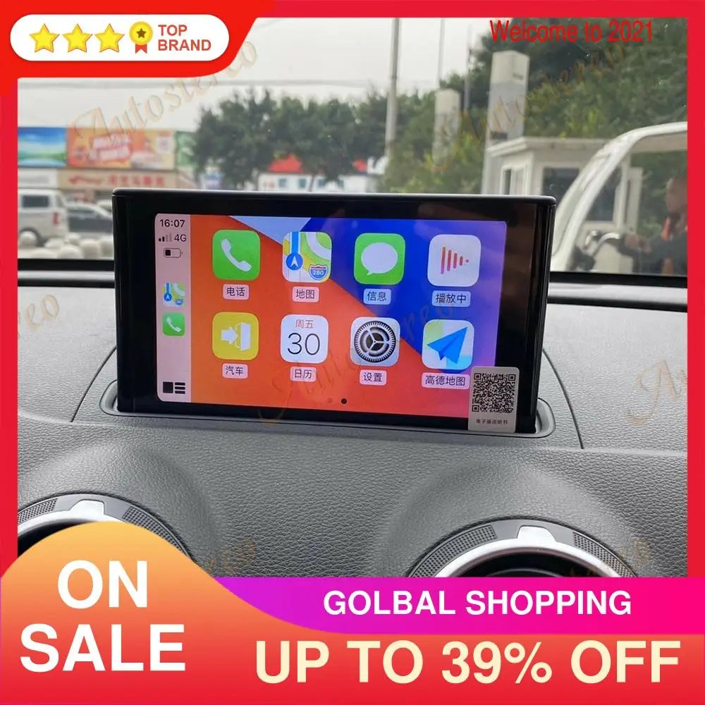 Carplay For Audi A3 2014-2019 Android 14 Car GPS Navigation Multimedia Player Car Auto Ste
