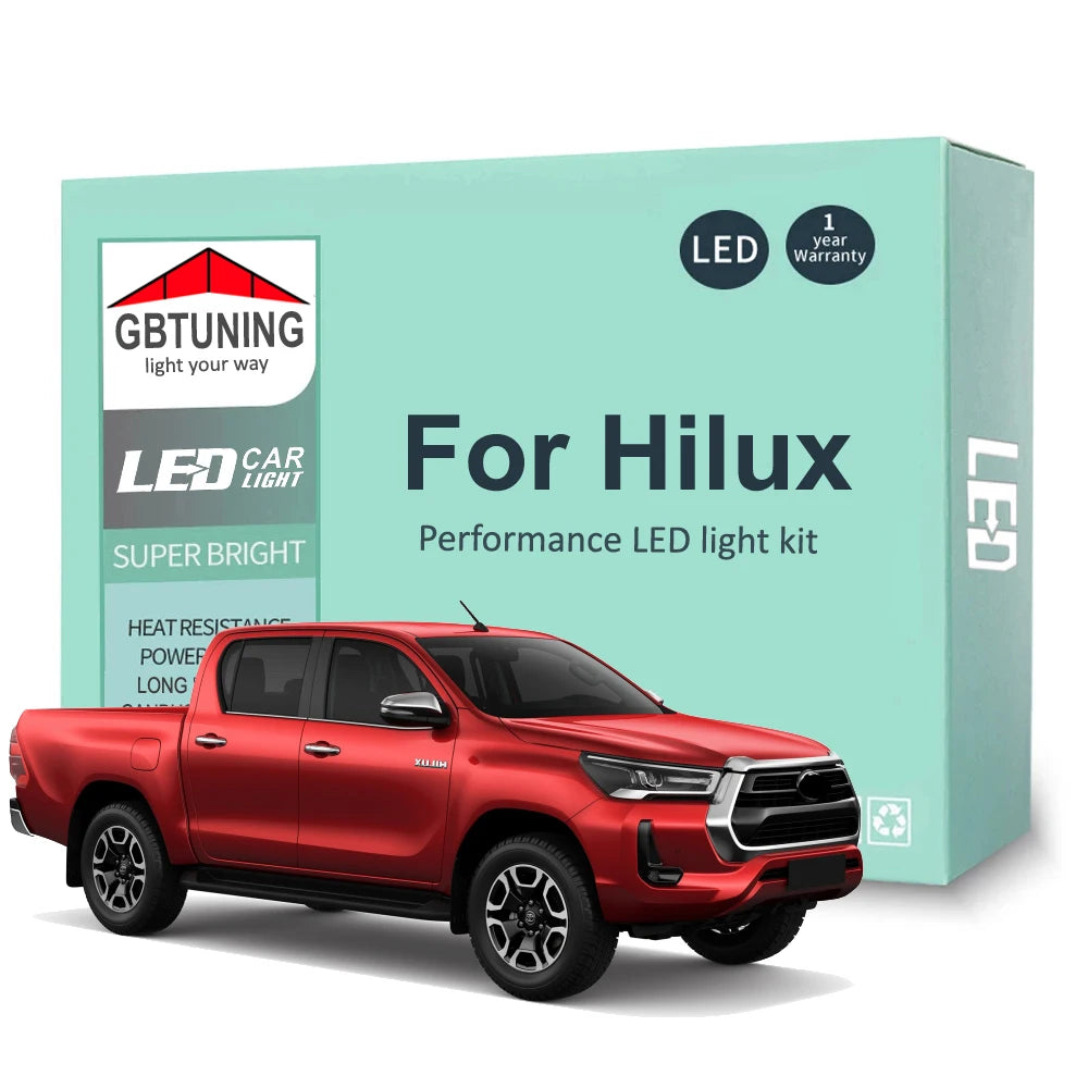 8-Piece LED Interior Light Kit for Toyota Hilux AN120 AN130 - Canbus Error-Free Bulbs | AUTOKITSHOP