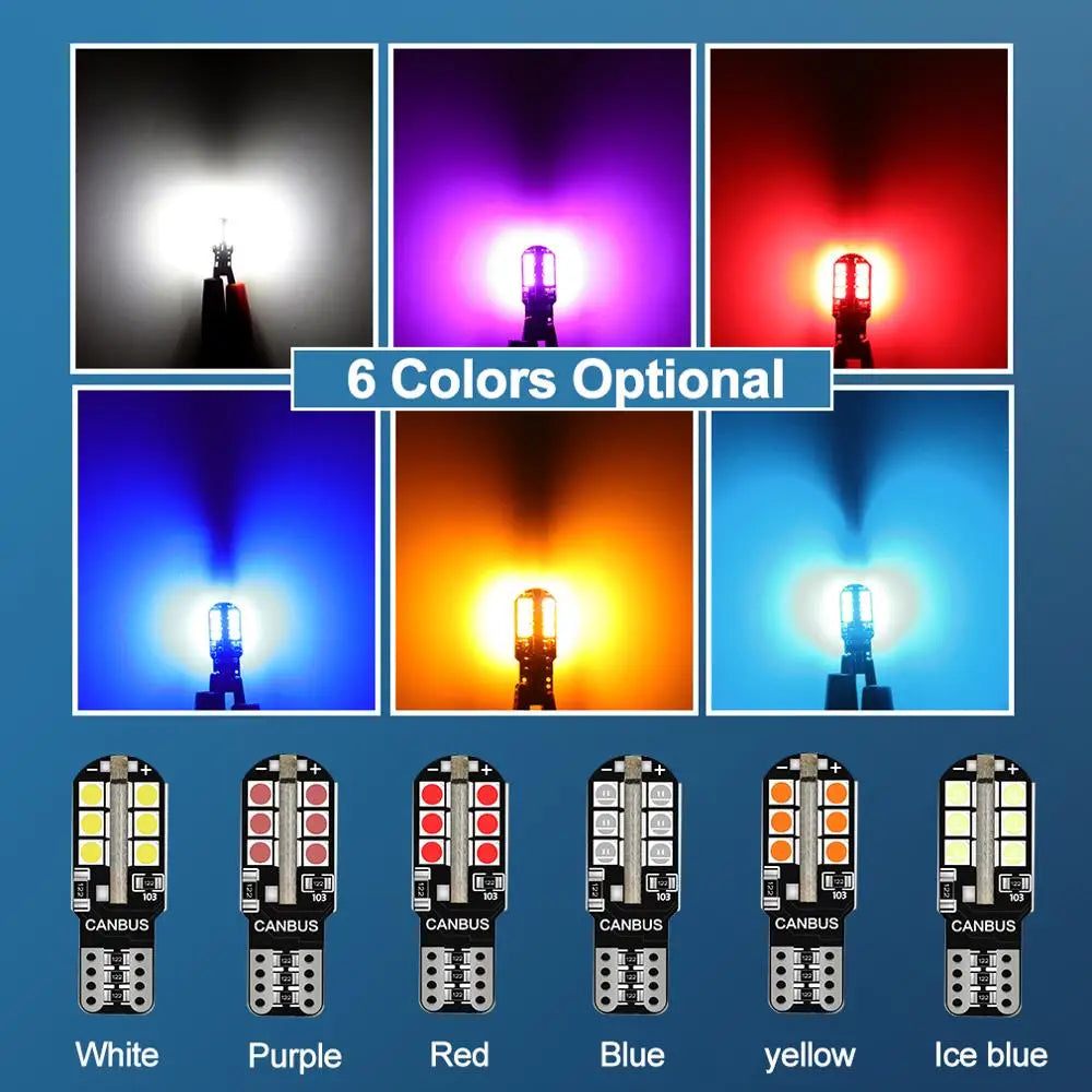 2-Piece LED Interior Light Kit for WY5W W5W T10 - Canbus Error-Free Interior Bulbs