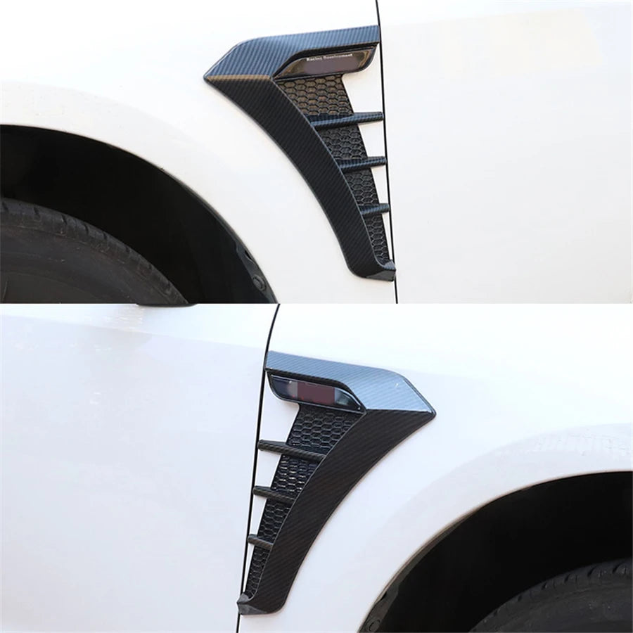 Universal Car Fender Side Intake Air Wing Grille Vent Cover Trim Gloss Black 2PIECES