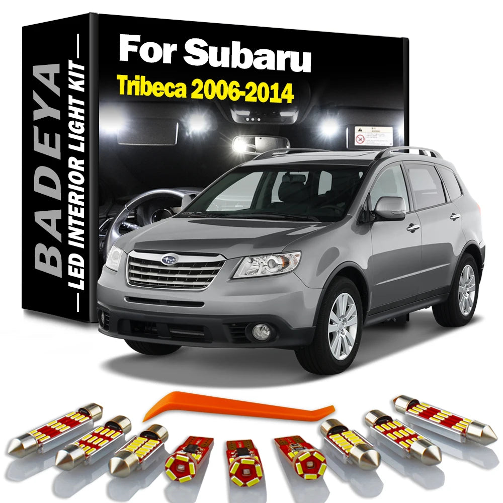 BADEYA 15Pcs Canbus LED Interior Dome Map Light Kit For Subaru Tribeca 2006 2007 2008 2009