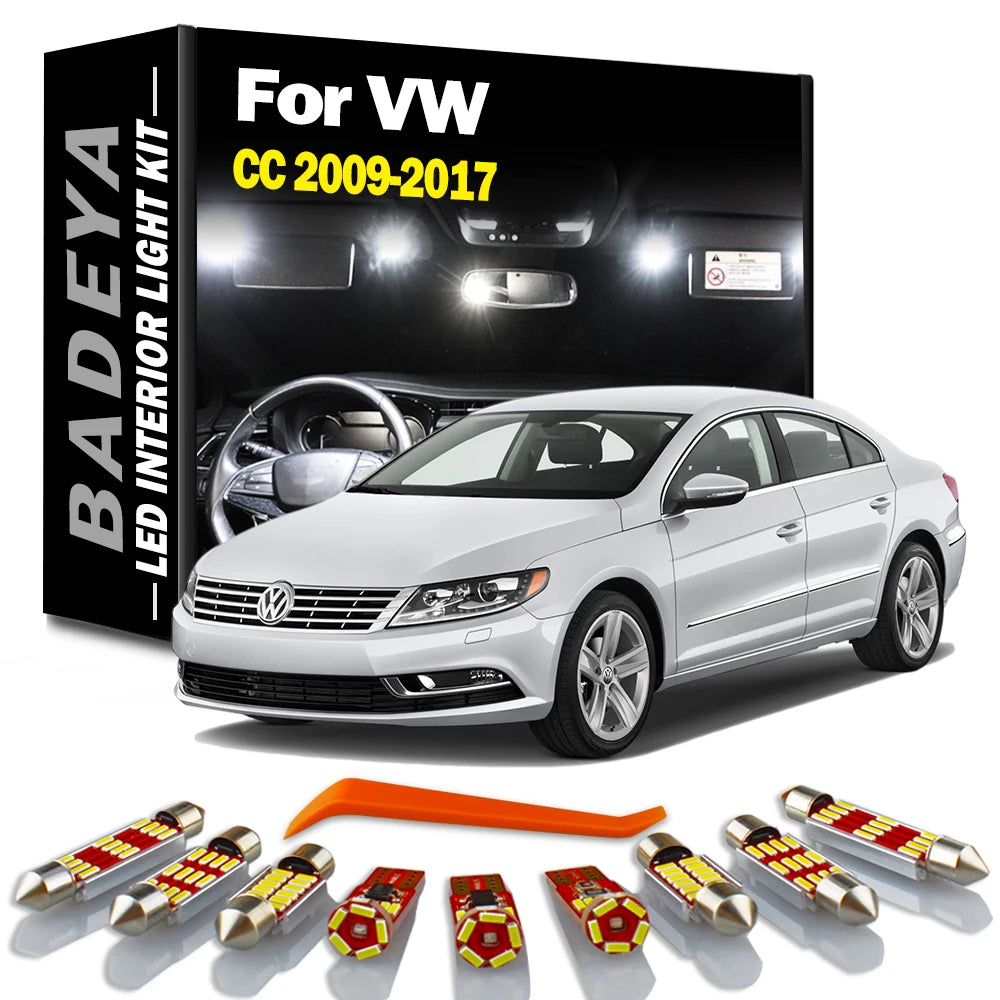 BADEYA Canbus LED Interior Light Kit For Volkswagen VW CC 2009 2010 2011 2012 2013 2014 20