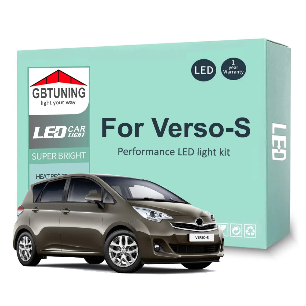 9-Piece LED Interior Light Kit for Toyota Verso-S Verso S - Canbus Error-Free Bulbs | AUTOKITSHOP