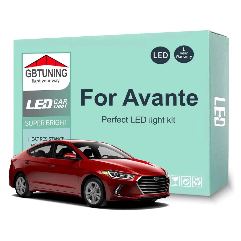 LED Interior Light Kit for Hyundai Avante XD HD MD AD 2001-2016 - Canbus Dome Map Door Trunk Bulbs | AUTOKITSHOP