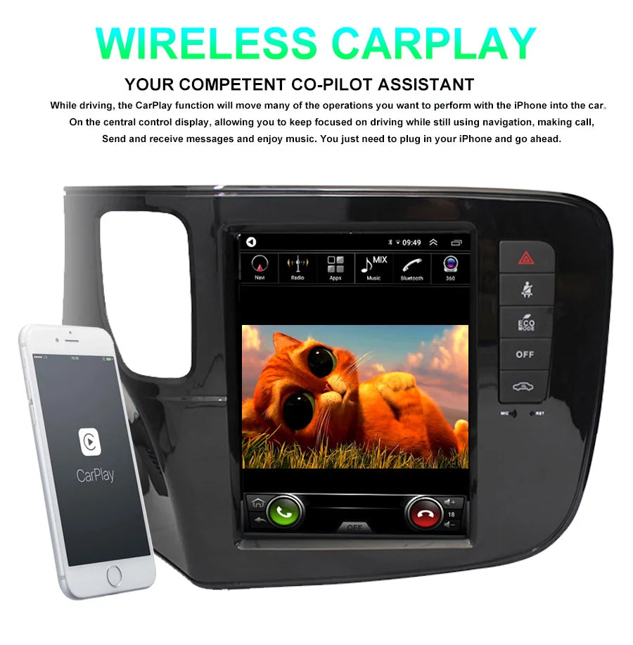 Car Radio For Mitsubishi Outlander 3 GF0W GG0W 2012-2018 Android 14 Multimedia Video Playe