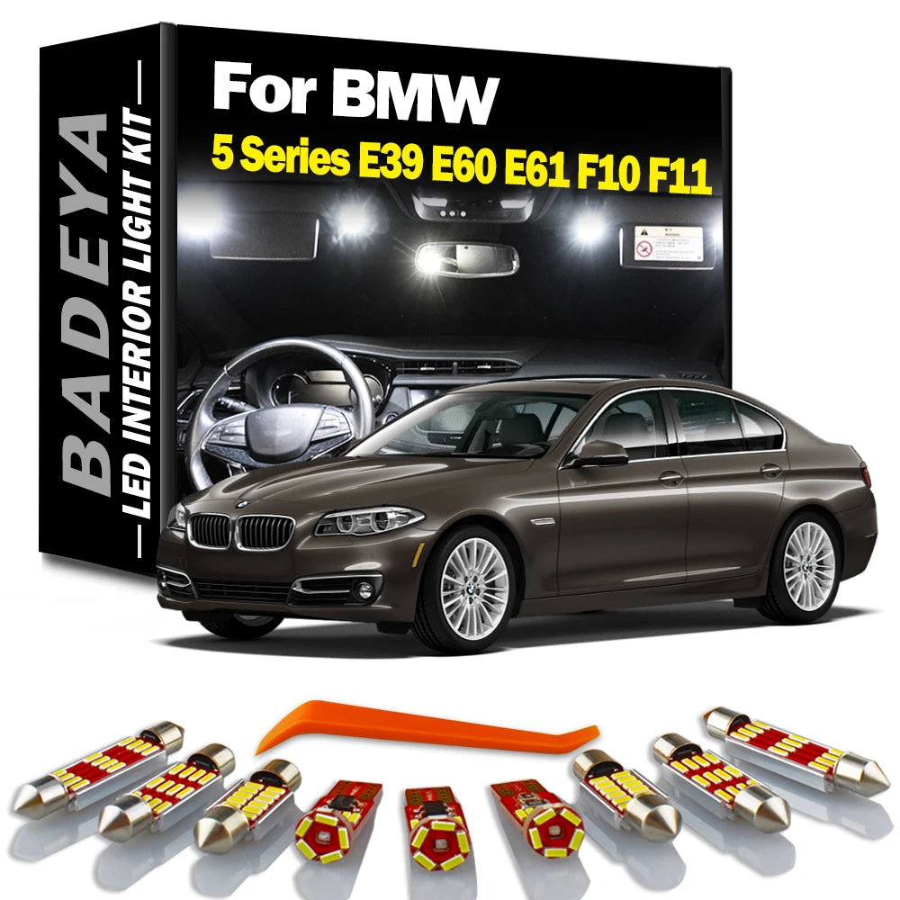 LED Interior Light Kit for BMW E39 F11 E60 1996-2017 - Canbus Error-Free Interior Bulbs