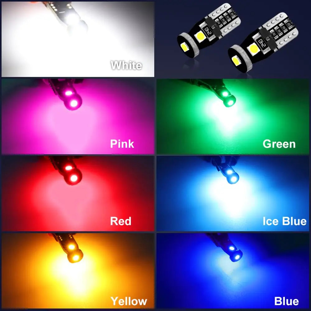 10-Piece LED Interior Light Kit for W5W T10 - Canbus Error-Free Interior Bulbs