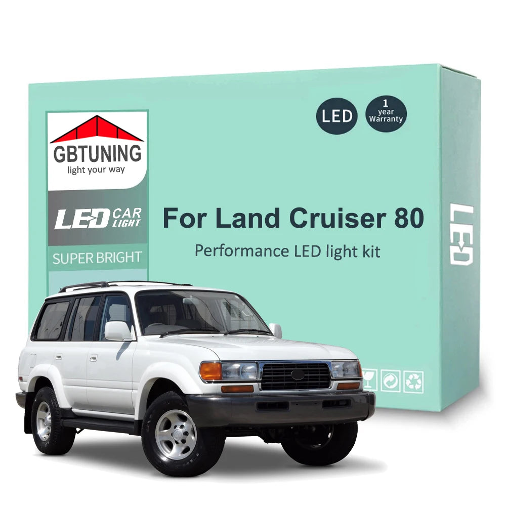 17-Piece LED Interior Light Kit for Toyota Land Cruiser 80 Series 1990-1995 - Canbus Dome Map Door Trunk Bulbs | AUTO...