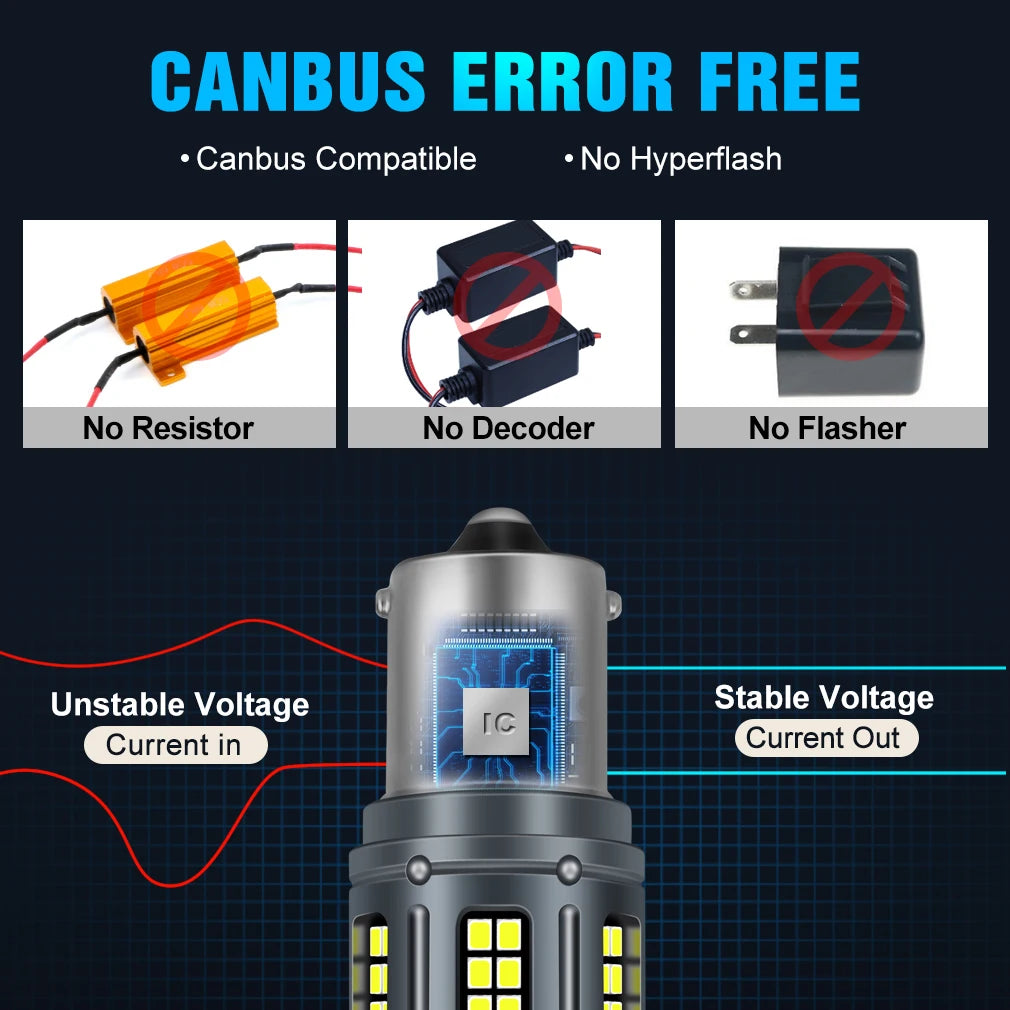 Canbus 50W PY21W P21W 1156 BA15S BAU15S Led Bulb T20 7440 W21W T25 3156 Led Turn Signal Li
