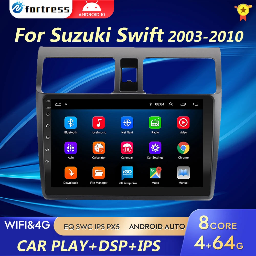 For Suzuki Swift 2005 2006 2007 2008 2009 2010 Car Android Radio Multimedia Player 2DIN Na