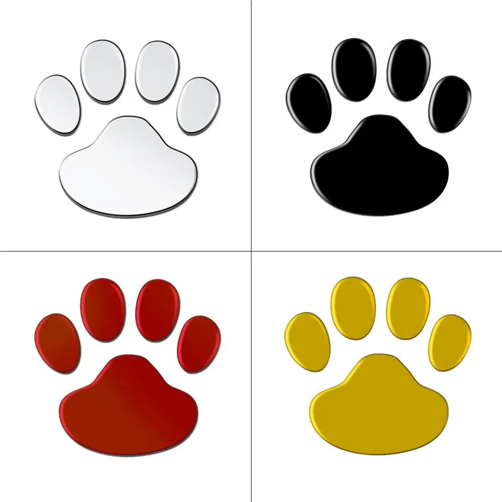 1pair/set 3D Stickers Paw Animal Dog Cat Cool Design Bear Foot Prints Footprint Decal Car