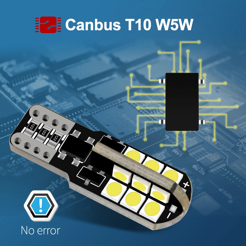 6-Piece LED Interior Light Kit for WY5W W5W T10 - Canbus Error-Free Interior Bulbs
