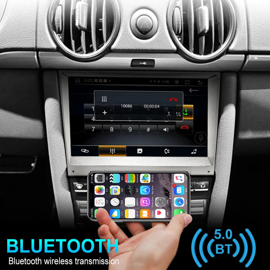 2Din Android 11 Screen GPS Stereo For Porsche Cayman S Boxster 987 911 997 2006 2015 Car R