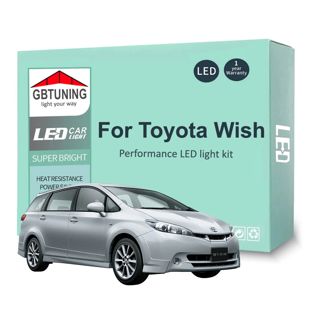 LED Interior Light Kit for Toyota Wish MPV 2003-2012 - Canbus Dome Map Door Trunk Bulbs | AUTOKITSHOP