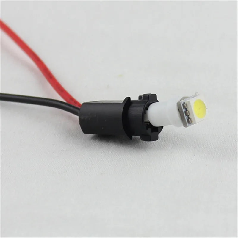 Rockeybright 2pcs T5 bulb holder socket for T5 LED interior reading lamp car 12V 10cm inst