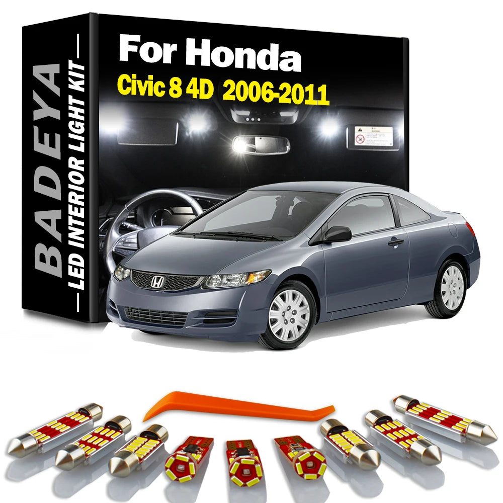 8-Piece LED Interior Light Kit for Honda Civic 2006-2011 - Canbus Error-Free Interior Bulbs