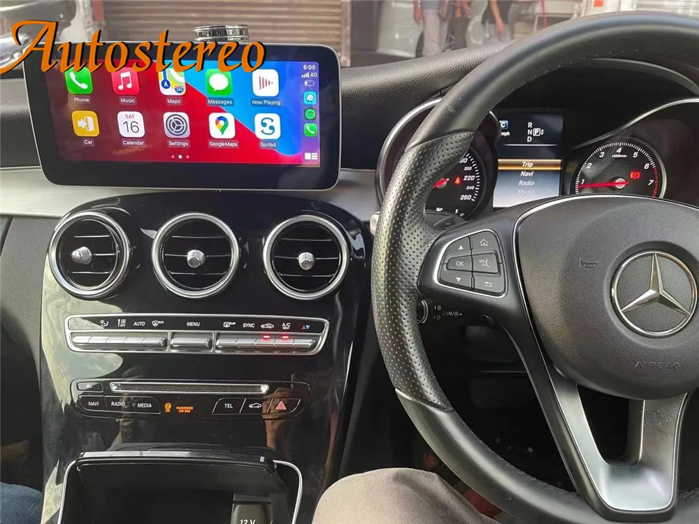 Android 13 Carplay For MERCEDES BENZ C200 C220 C260 C63 W205 Car GPS Navigation Stereo Rad