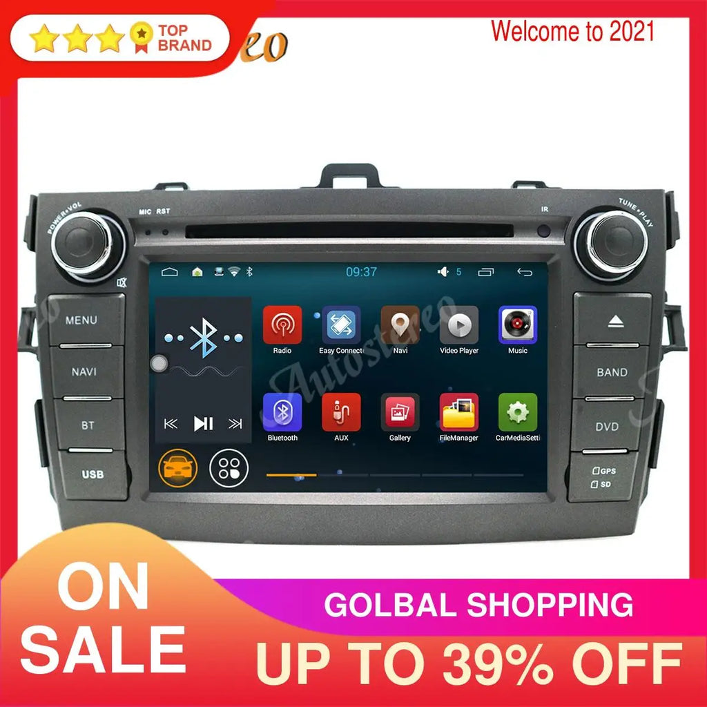 Android System Car GPS Navigation Stereo DVD Player for Toyota Corolla 2007-2013 Multimedi