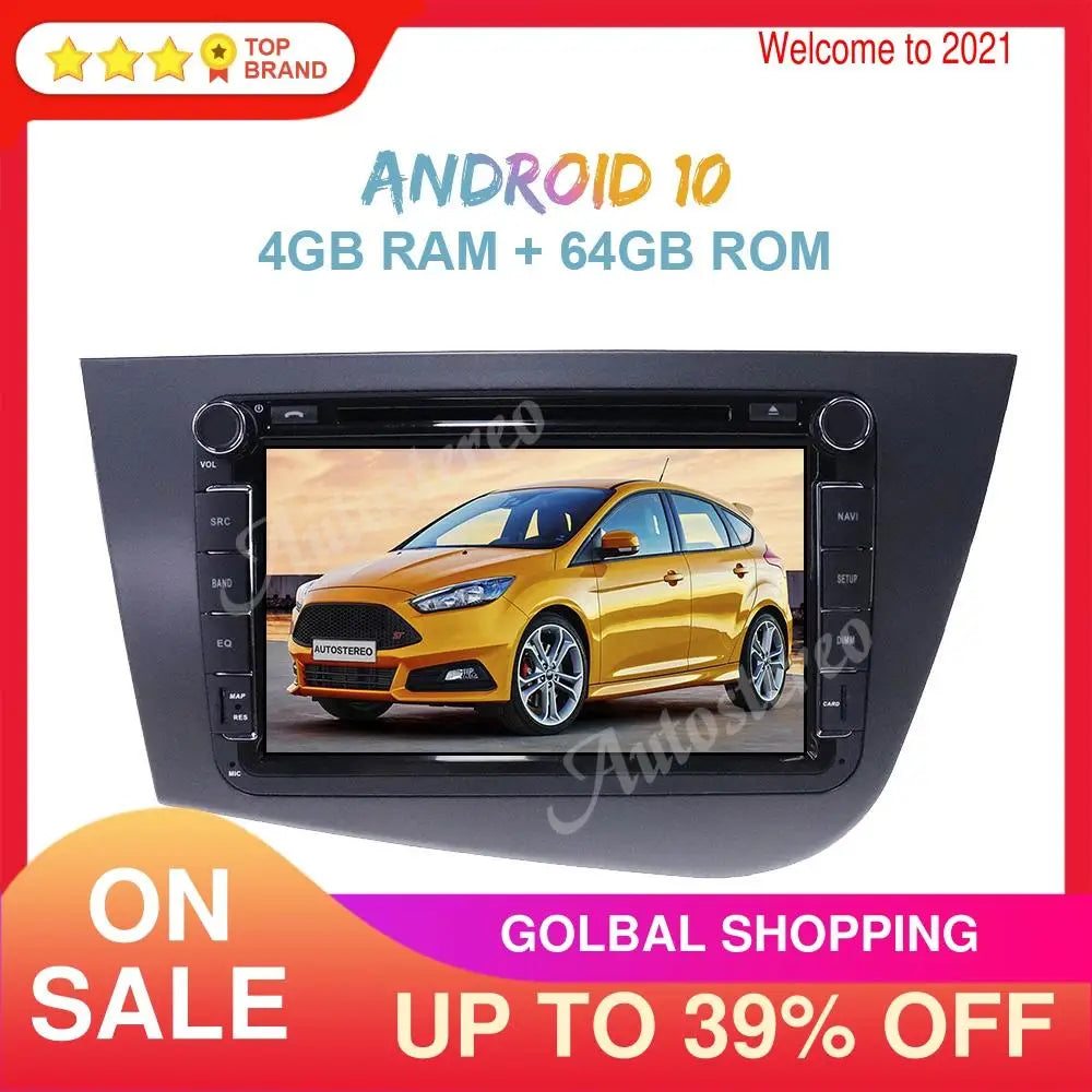 Android 14 Carplay Car DVD Player Multimedia Player GPS Navigation For SEAT Leon 2005-2012