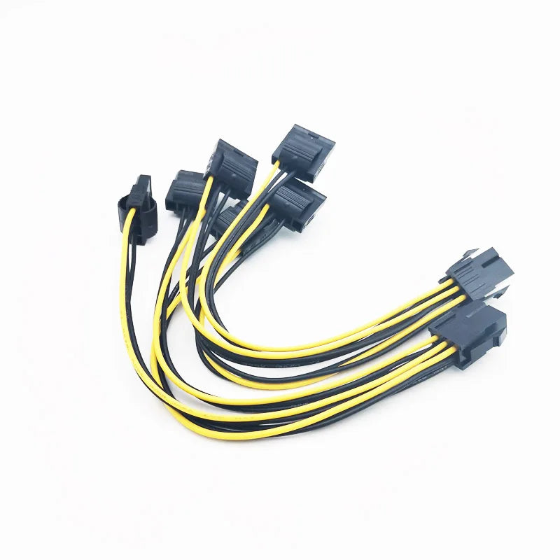 2 Pieces 20cm PCIe 6Pin Female To 3 Molex IDE 4Pin Power Graphic Card Cables