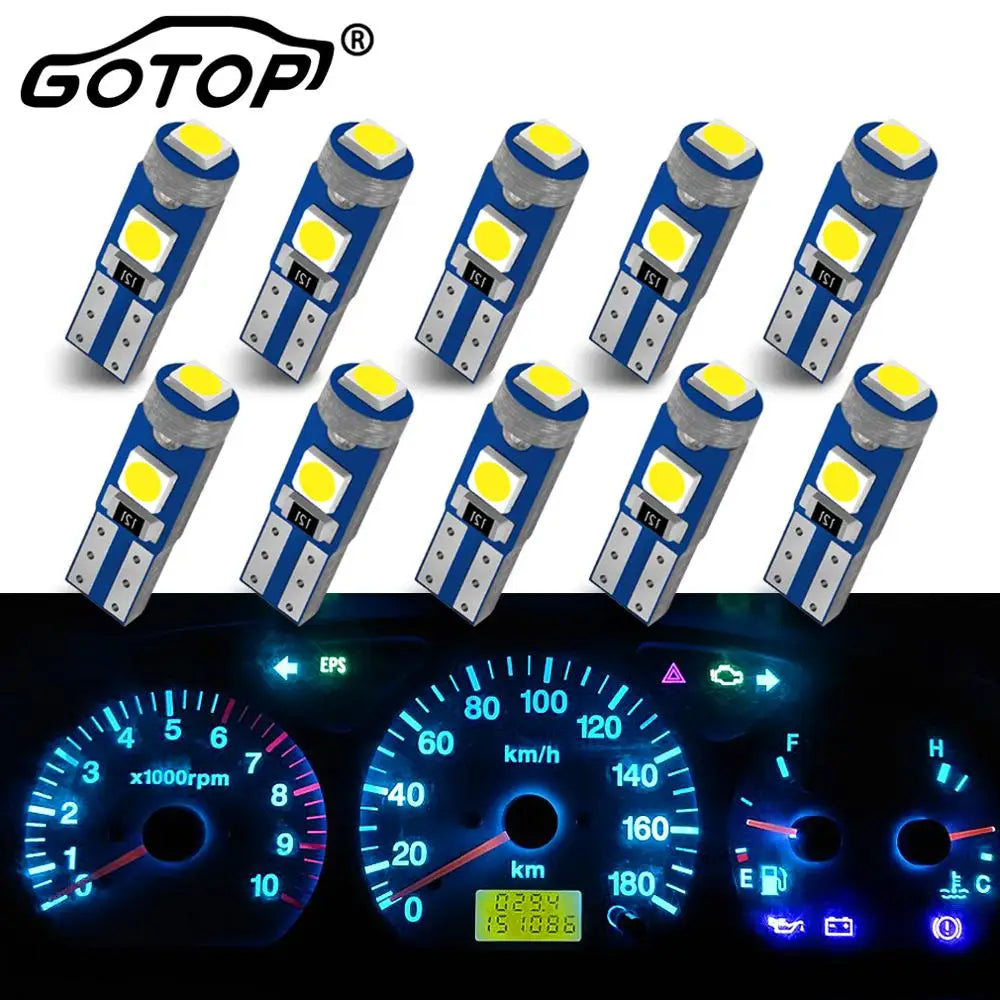 T5 Led Light W1.2W W3W Car Signal Light 3SMD 3030 Chips Led Wedge Dashboard Gauge Lamps Wa
