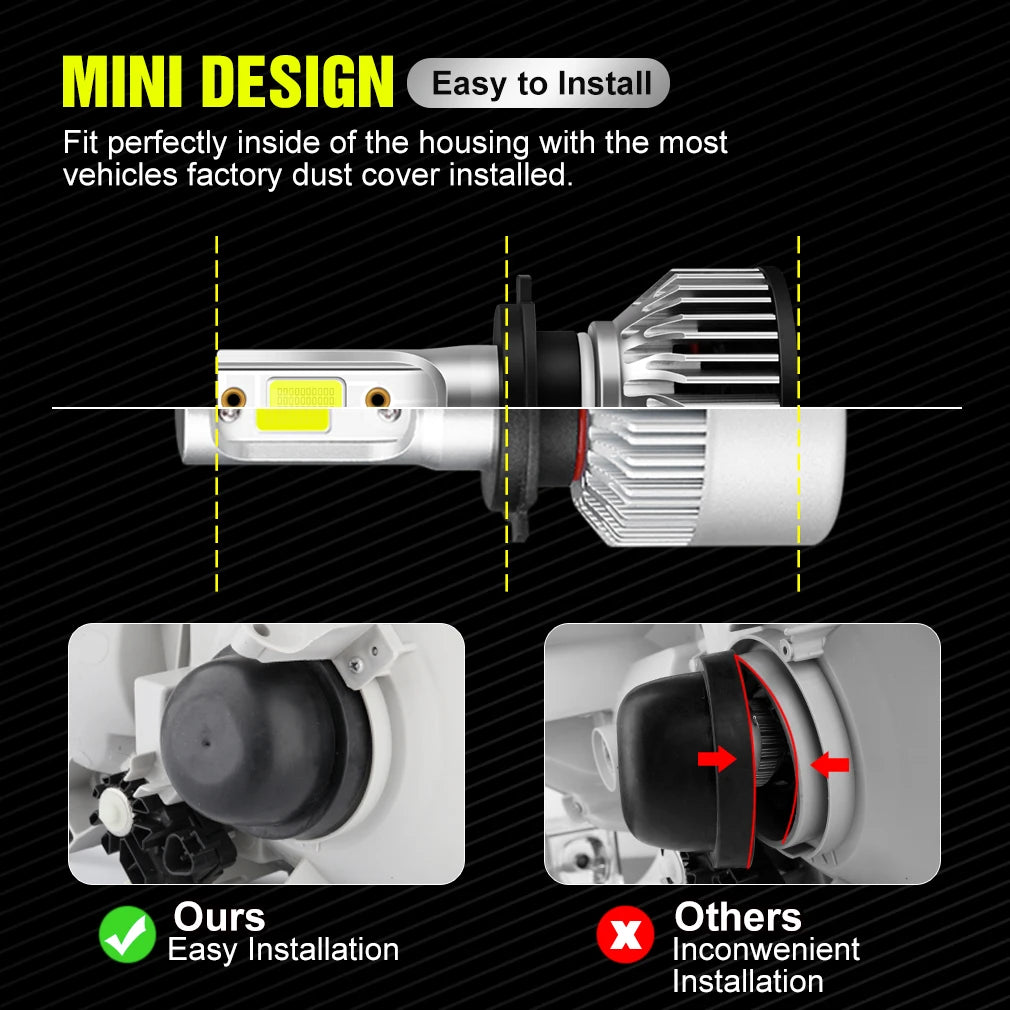 XSTORM Mini Car Headlight H1 H4 H7 LED Bulb H8 H11 9005 HB3 9006 HB4 9004 HB1 9007 HB5 H13