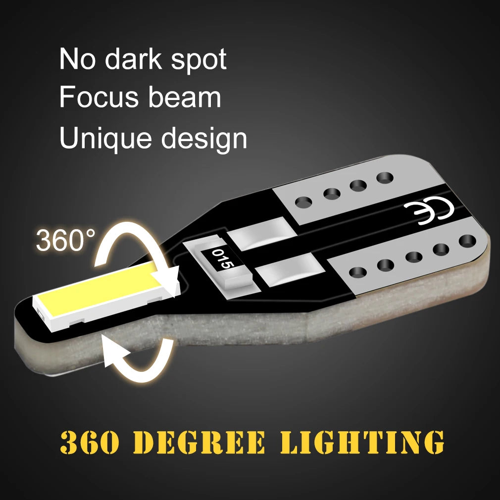 10-Piece LED Interior Light Kit for W5W T10 - Canbus Error-Free Interior Bulbs