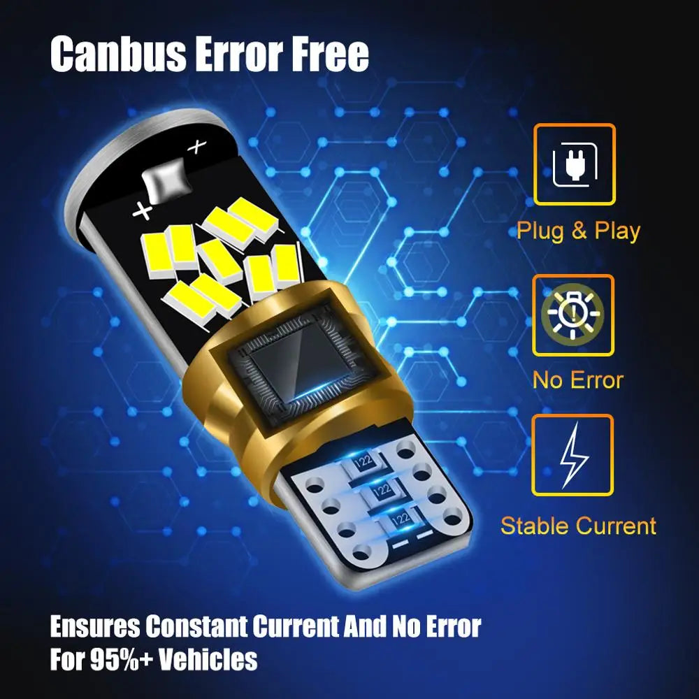 2-Piece LED Interior Light Kit for W5W T10 - Canbus Error-Free Interior Bulbs