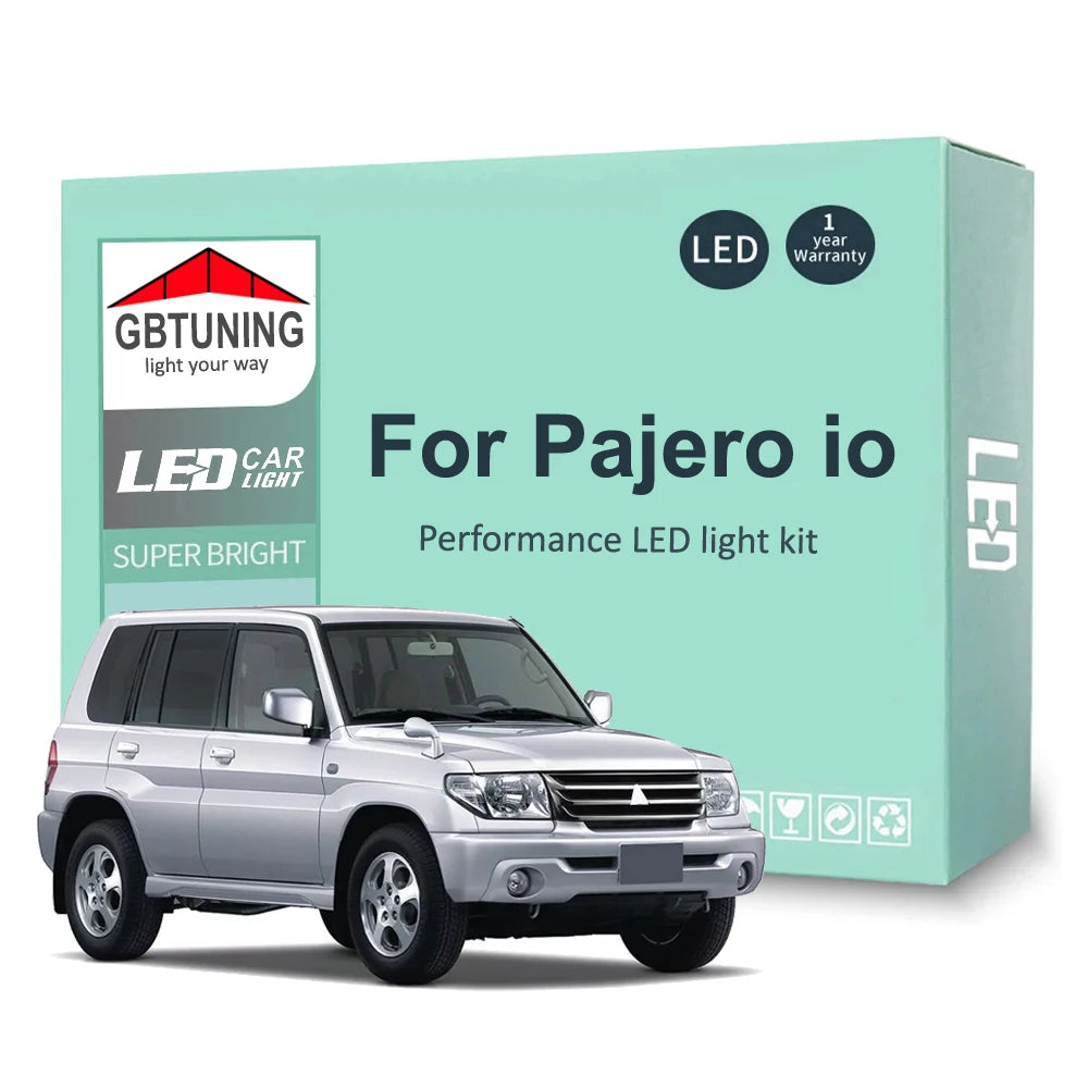 11-Piece LED Interior Light Kit for Mitsubishi Pajero Shogun Montero io Pinin TR4 1999-2004 - Canbus Dome Map Door Tr...