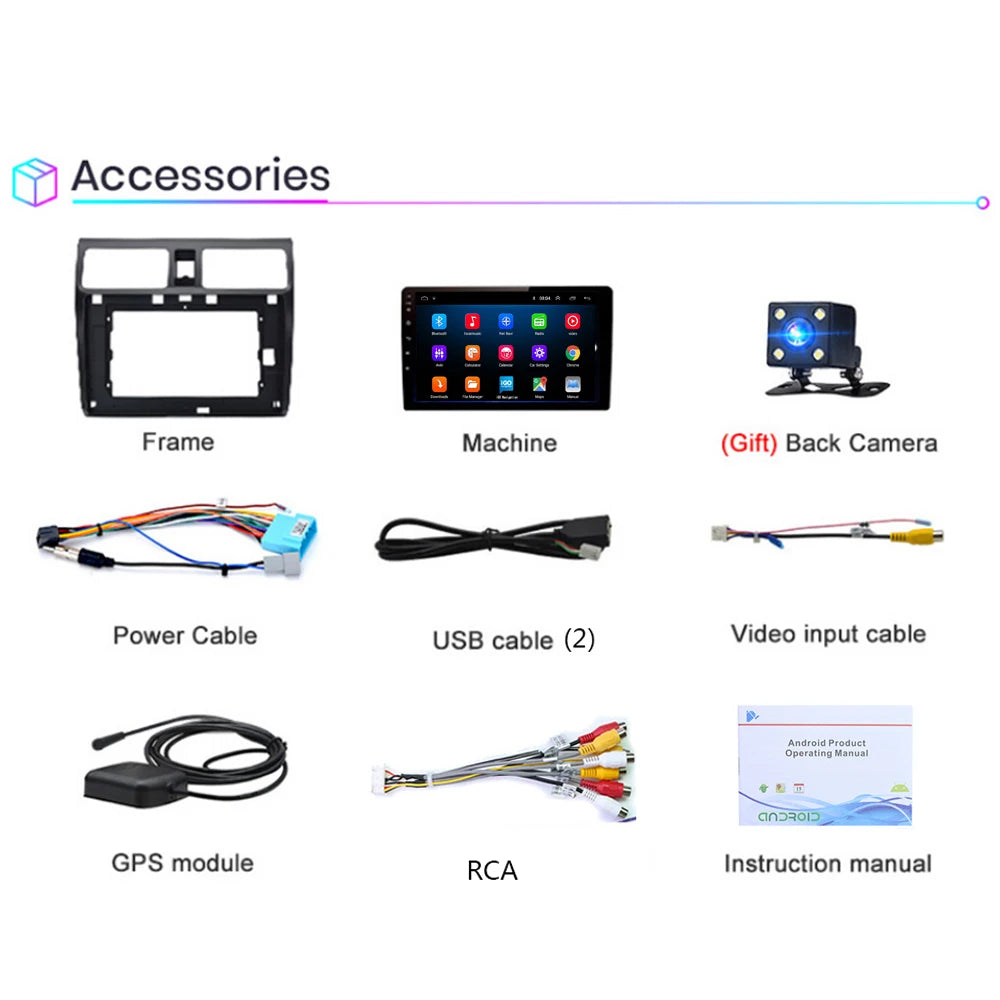 For Suzuki Swift 2005 2006 2007 2008 2009 2010 Car Android Radio Multimedia Player 2DIN Na